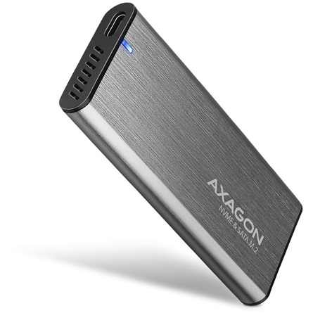 Axagon EEM2-SG2 M.2 2280 PCIe NVMe / SATA3 USB3.2 Gen 2×1 C külső ház ezüst