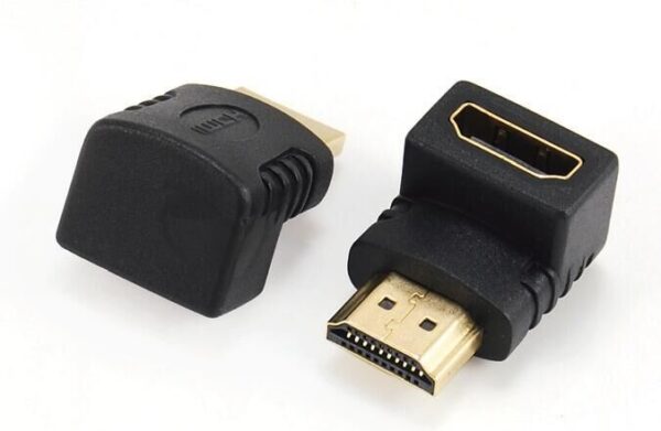 Gembird HDMI M/F adapter fekete 90°le