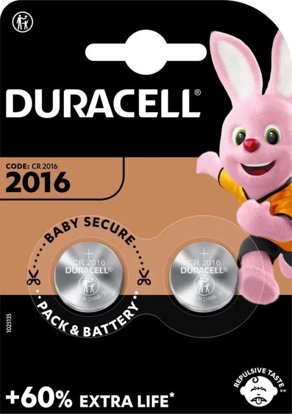 DURACELL 2016 Lítium gombelem CR2016 2db