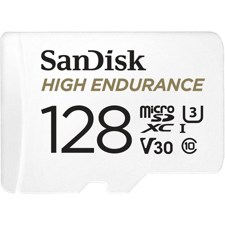 Sandisk 128GB High Endurance UHS-1 U3 V30 vízálló ütésálló microSDXC memóriakártya